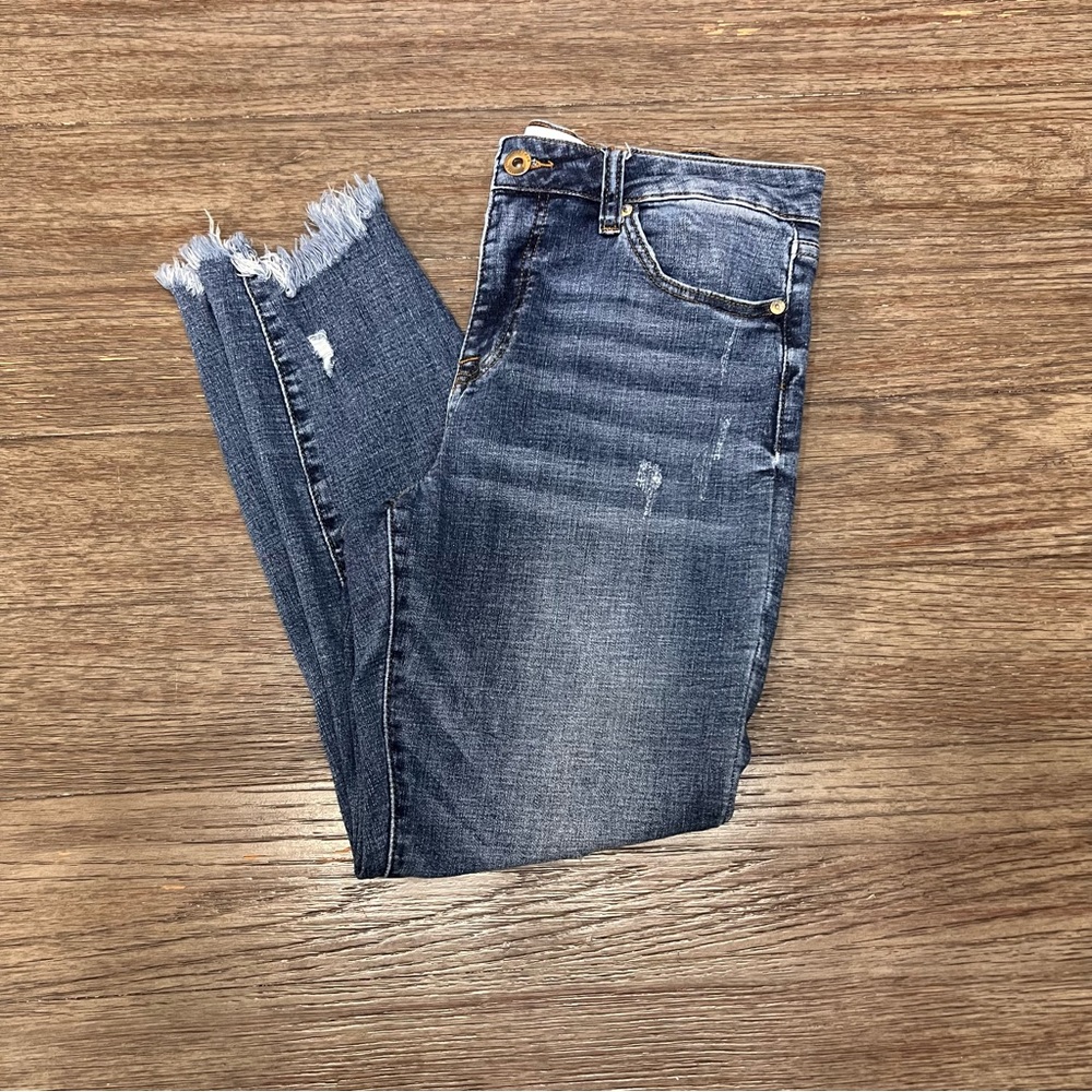 Pistola Blue Skinny Jeans with Distressed Details